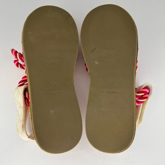 Public Desire Womens Miami Multicolor Rope Flatform Size 6 Lace Up Sandals - Picture 8 of 9